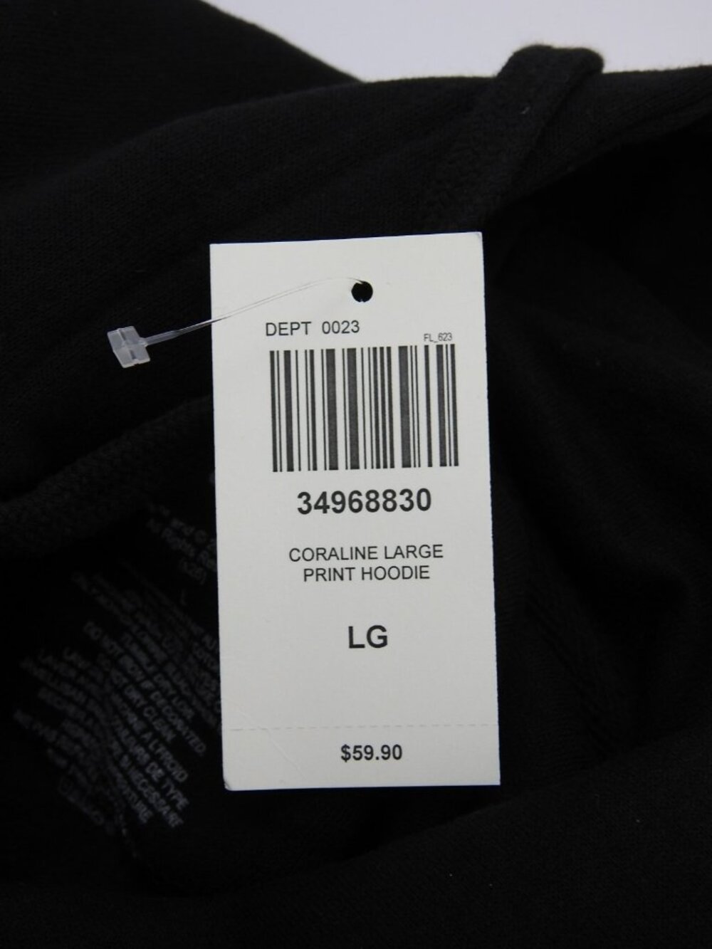 New Coraline Graphic Hoodie Black Licensed Pullover Sweatshirt Sz L NWT - Picture 5 of 6